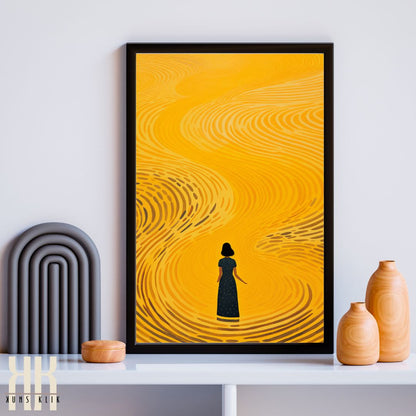 Abstract Golden Swirls Art Print