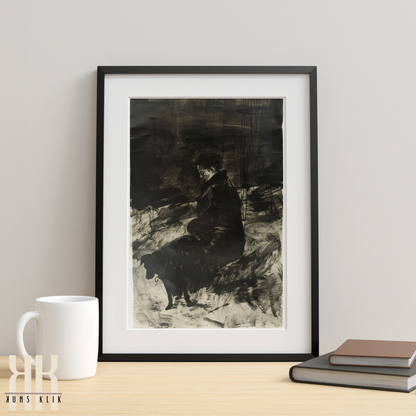 Lone Female Figure Dark Academia Goya Art Print