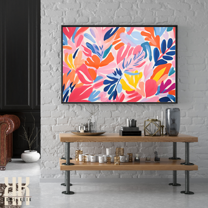 Colourful Leaf Broad Brush Stroke Matisse Pattern Print - 6