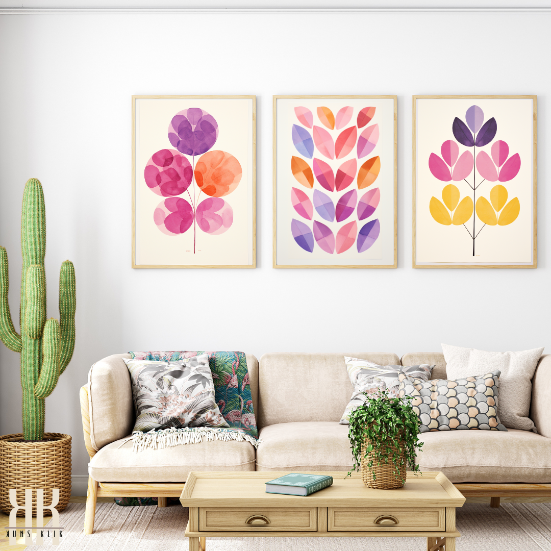 Modern Floral Watercolour Print Colourful Botanical Art for Walls