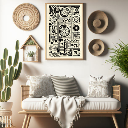 Modern Abstract Circuitry Pattern Art - 6