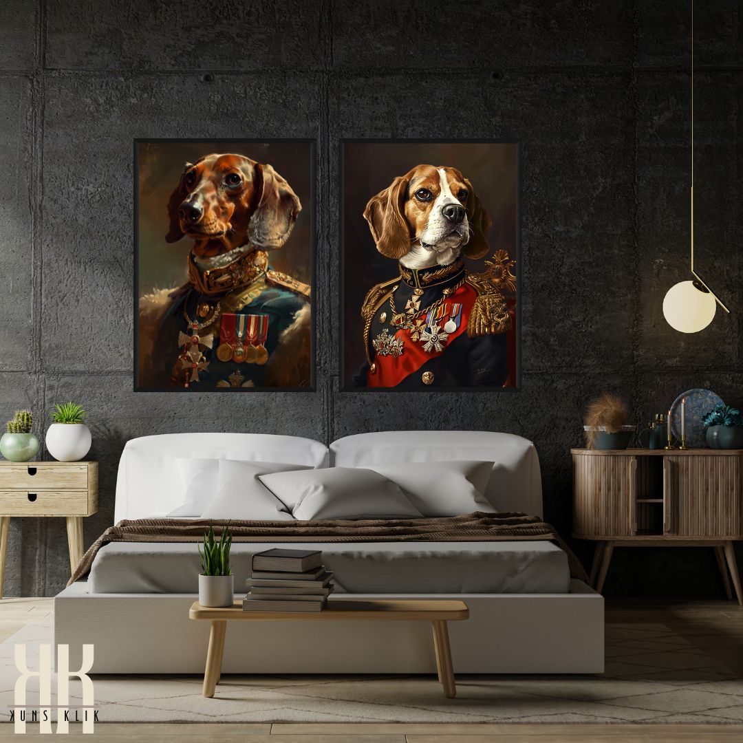 Dachshund Dog Royal Portrait Dressed as Royalty