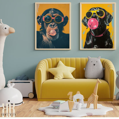 Funky Pop Art Animal Wall Art