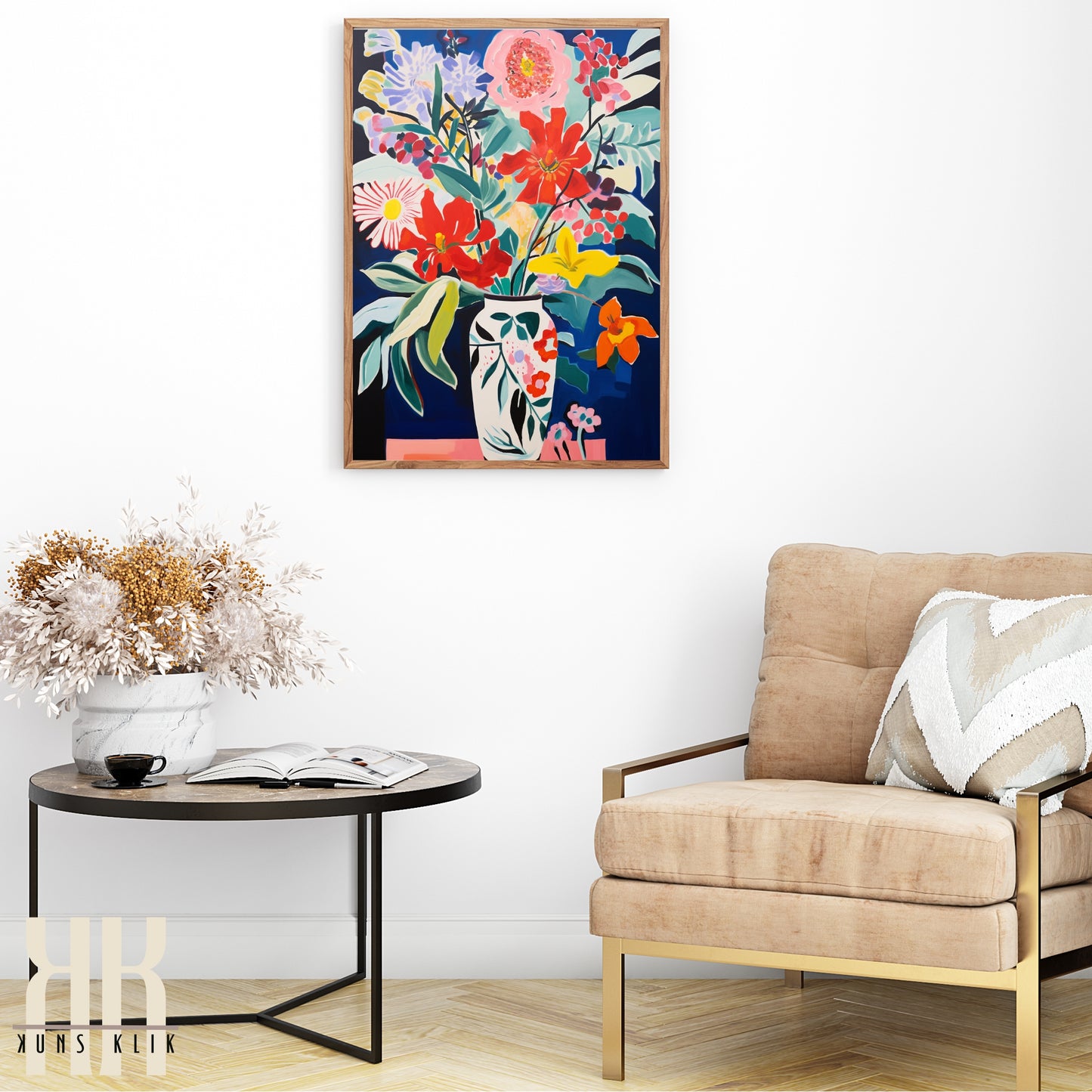 Vibrant Flower Bouquet Contemporary Wall Art - 12