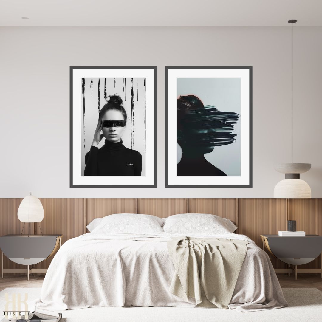 Abstract Monochrome Fashion Woman Wall Art Poster