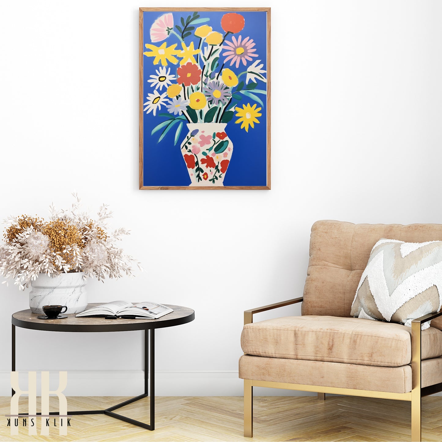 Vibrant Flower Bouquet Contemporary Wall Art - 9