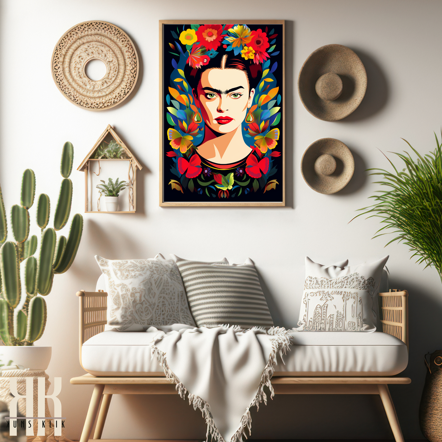 Frida Kahlo Bold Colourful Portrait Wall Art - 6