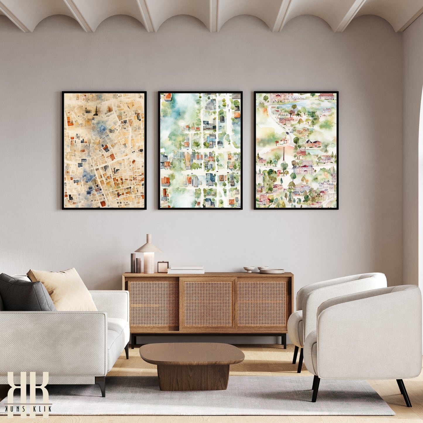 Abstract Cityscape Urban Map Art Print - 5