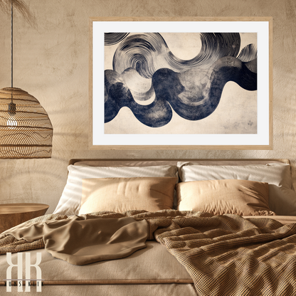 Organic Wave Pattern Wall Art – Modern Neutral Home Decor