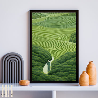 Journey Through Green Fields Serene Nature Art Print