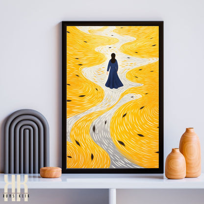 Minimalist Yellow Landscape Wall Art