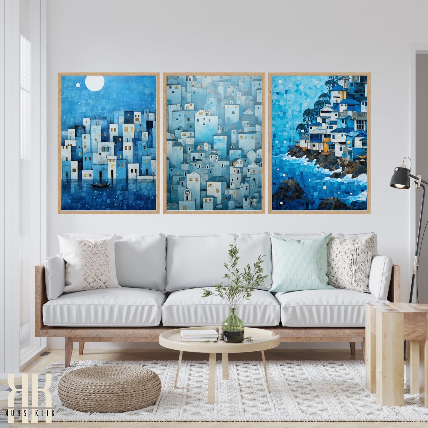 Nautical Theme Coastal Town Artwork - 1