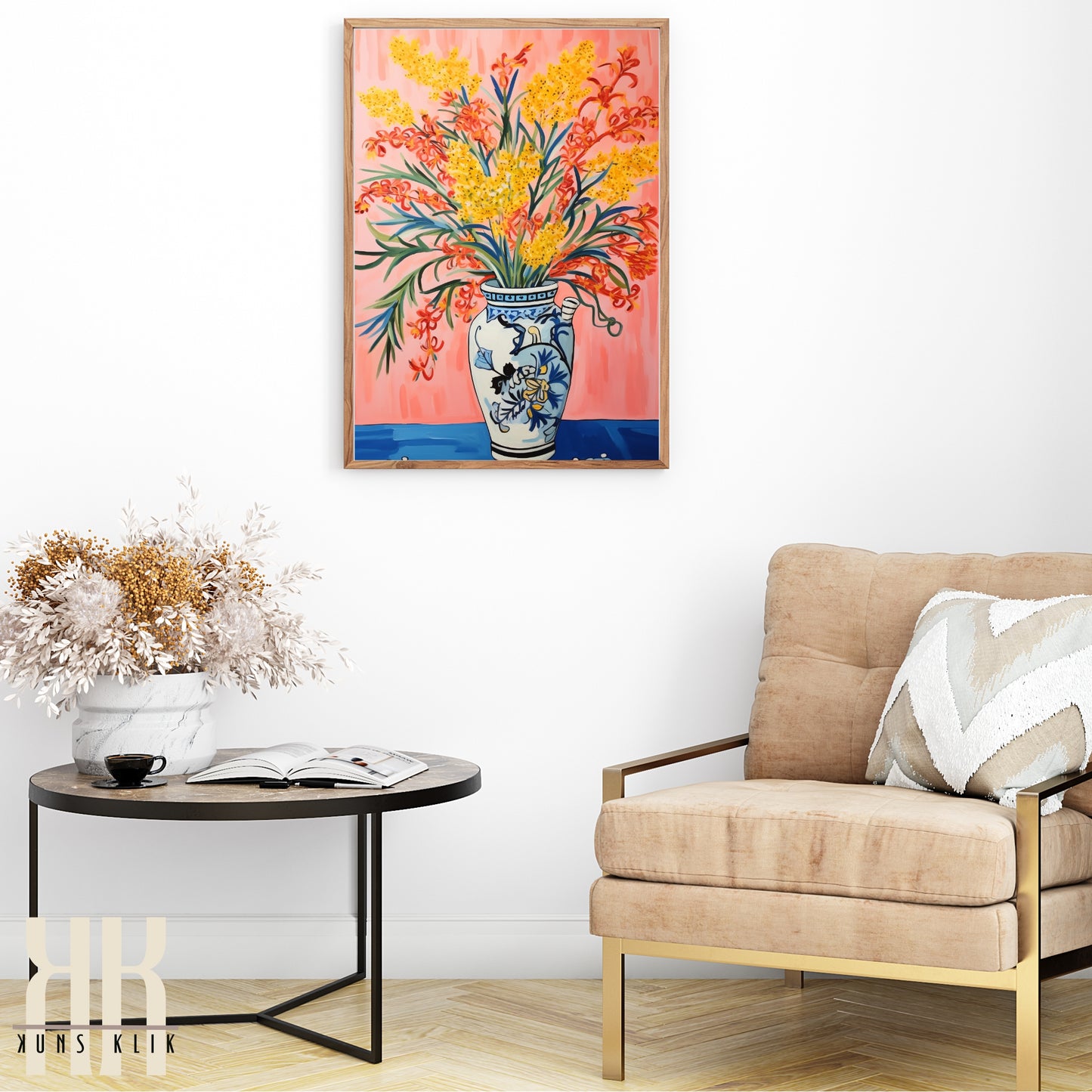 Vibrant Flower Bouquet Contemporary Wall Art - 1