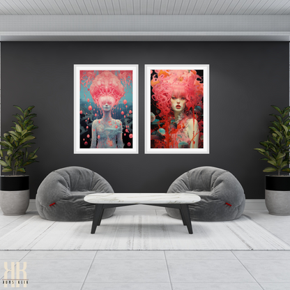 Abstract Surreal Female Face Art Print