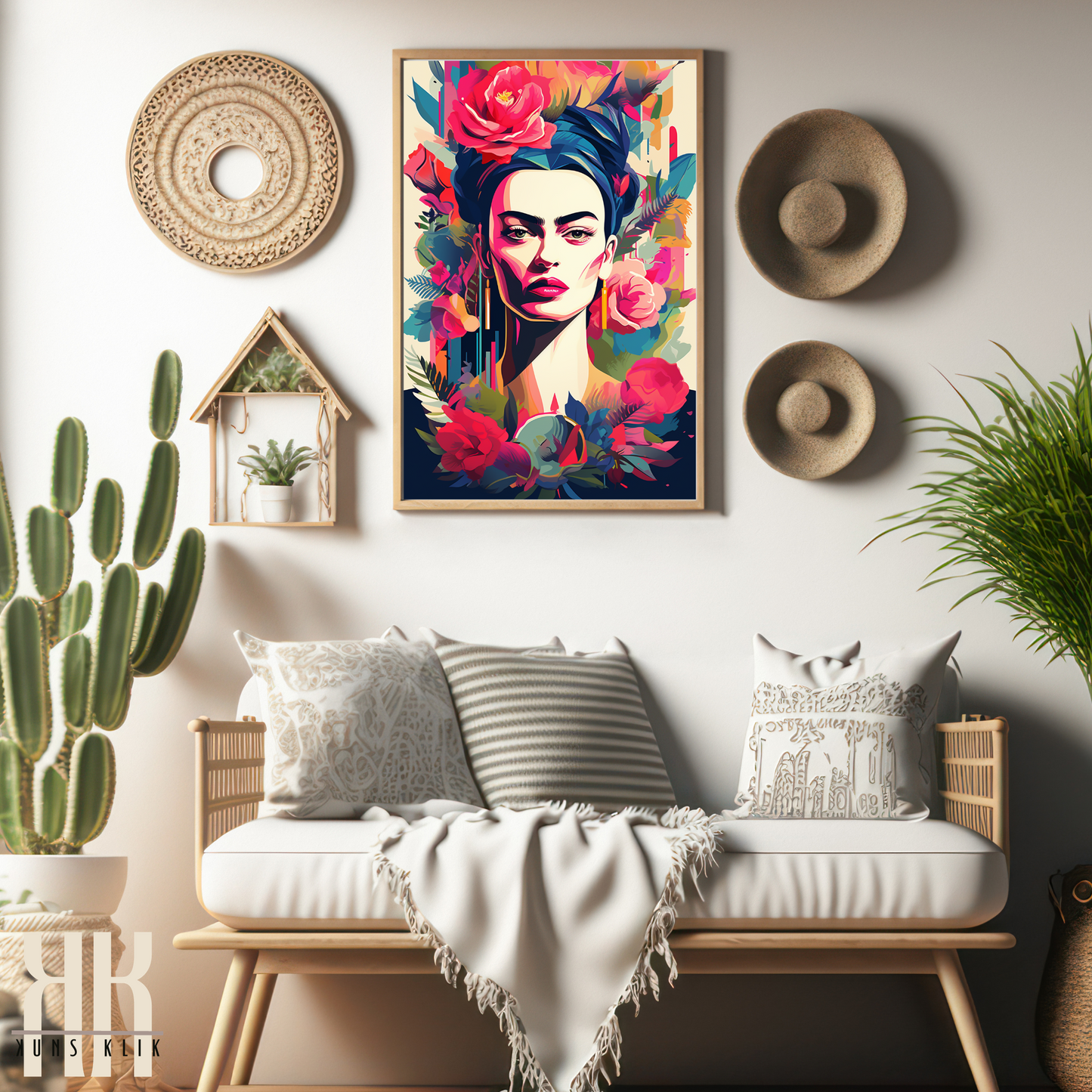 Frida Kahlo Bold Colourful Portrait Wall Art - 4