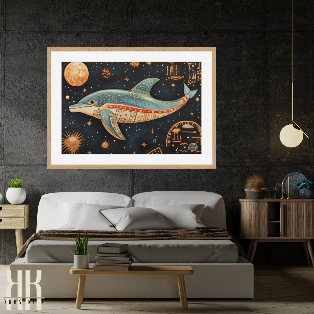 Surreal Dolphin in a Cosmic Realm - Unique Universe Wall Decor