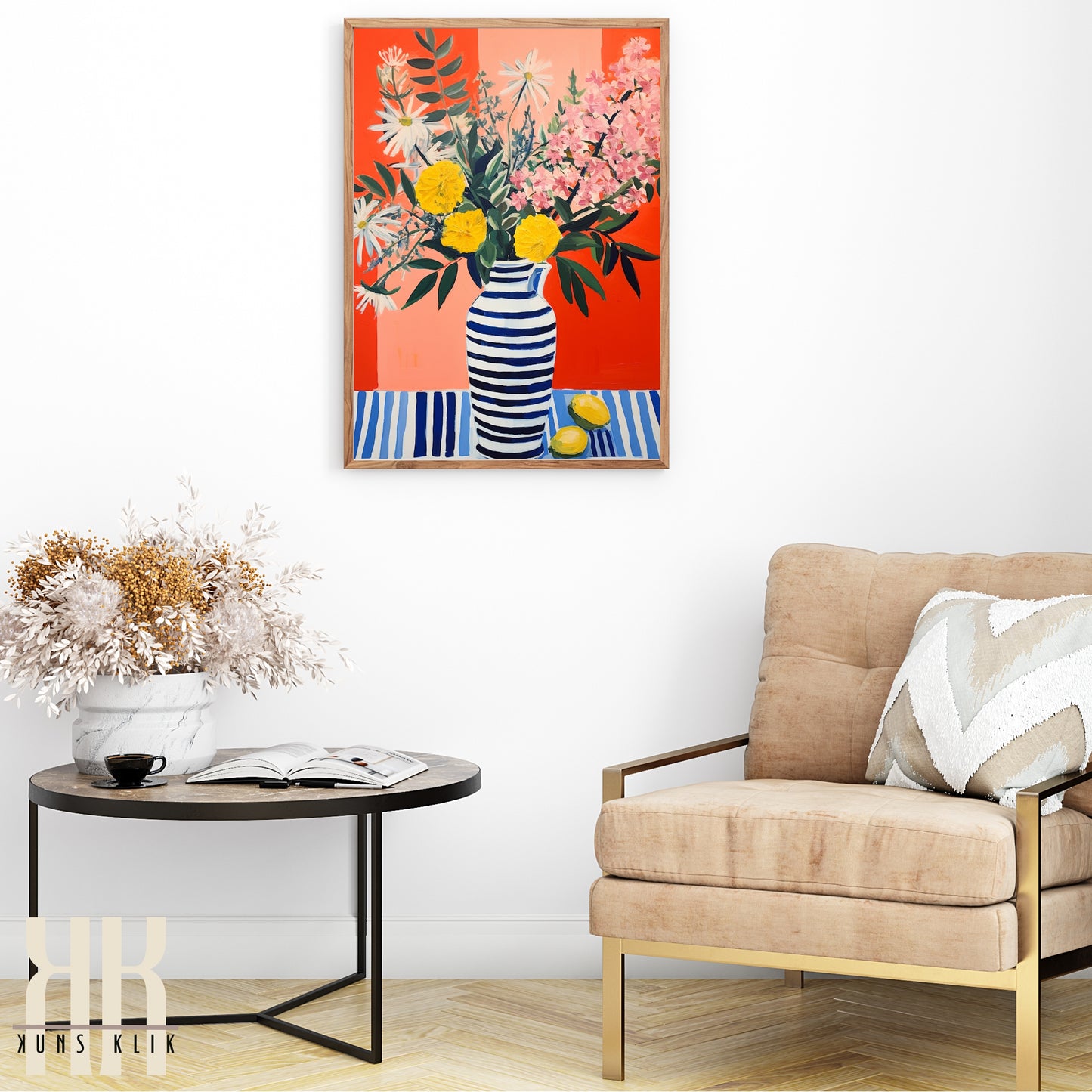 Vibrant Flower Bouquet Contemporary Wall Art - 6