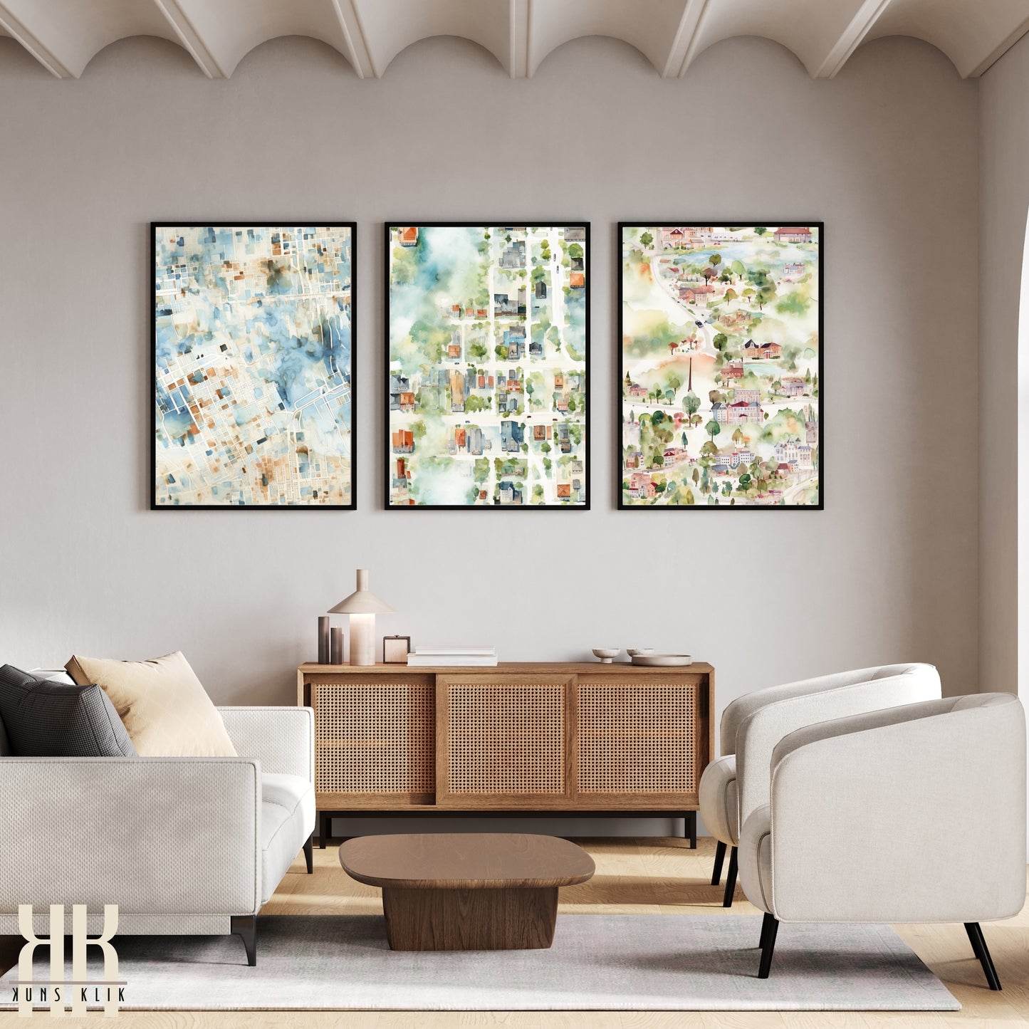 Abstract Cityscape Urban Map Art Print - 9