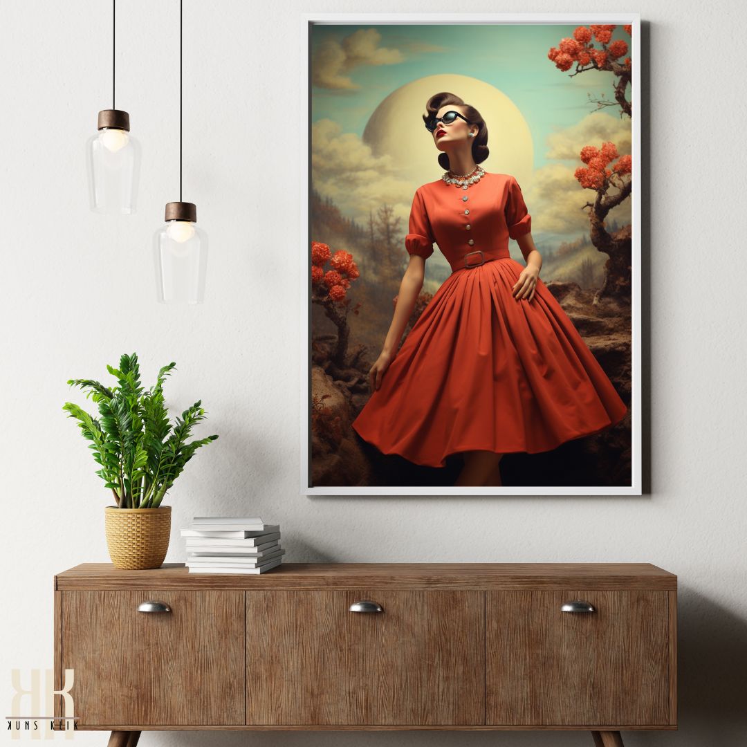 Vintage-Inspired Fashion Portrait Wall Art Print