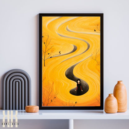 Yellow Abstract Minimalist Wall Art Print