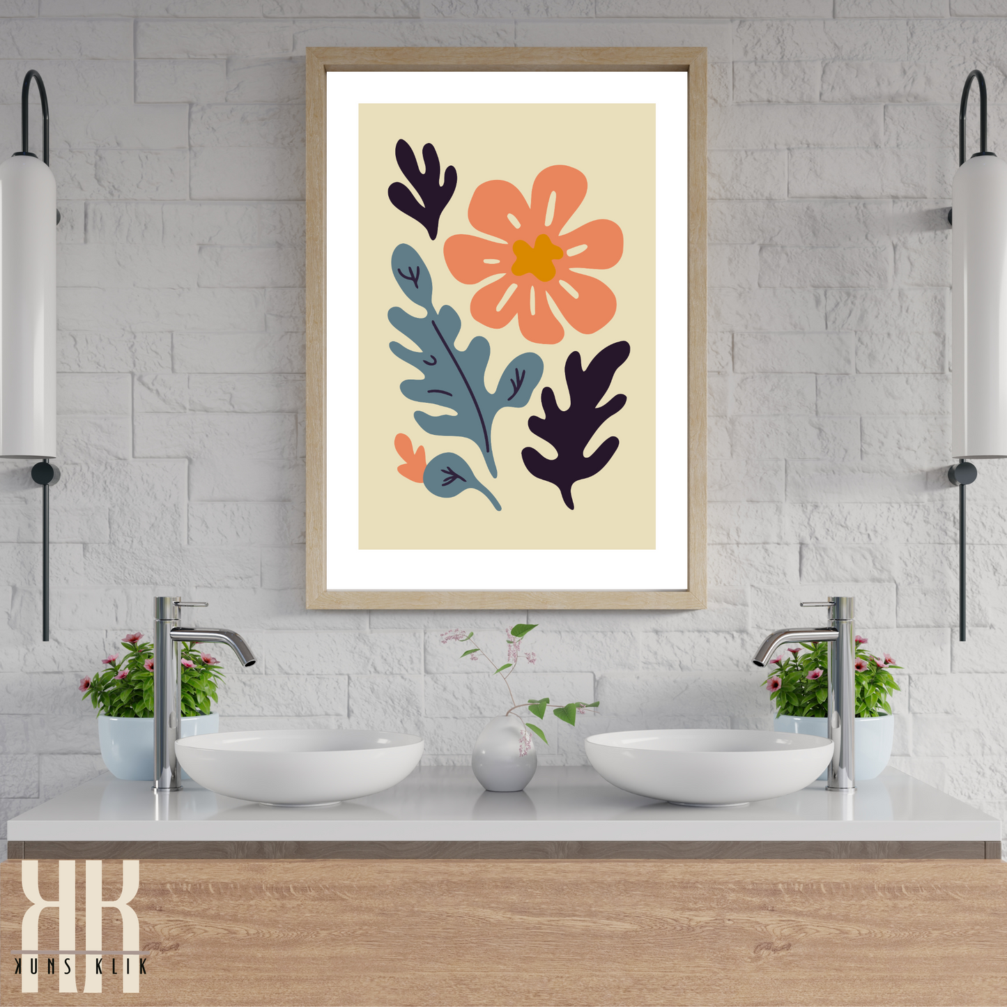 Contemporary Botanical Flat Floral Wall Art - 13