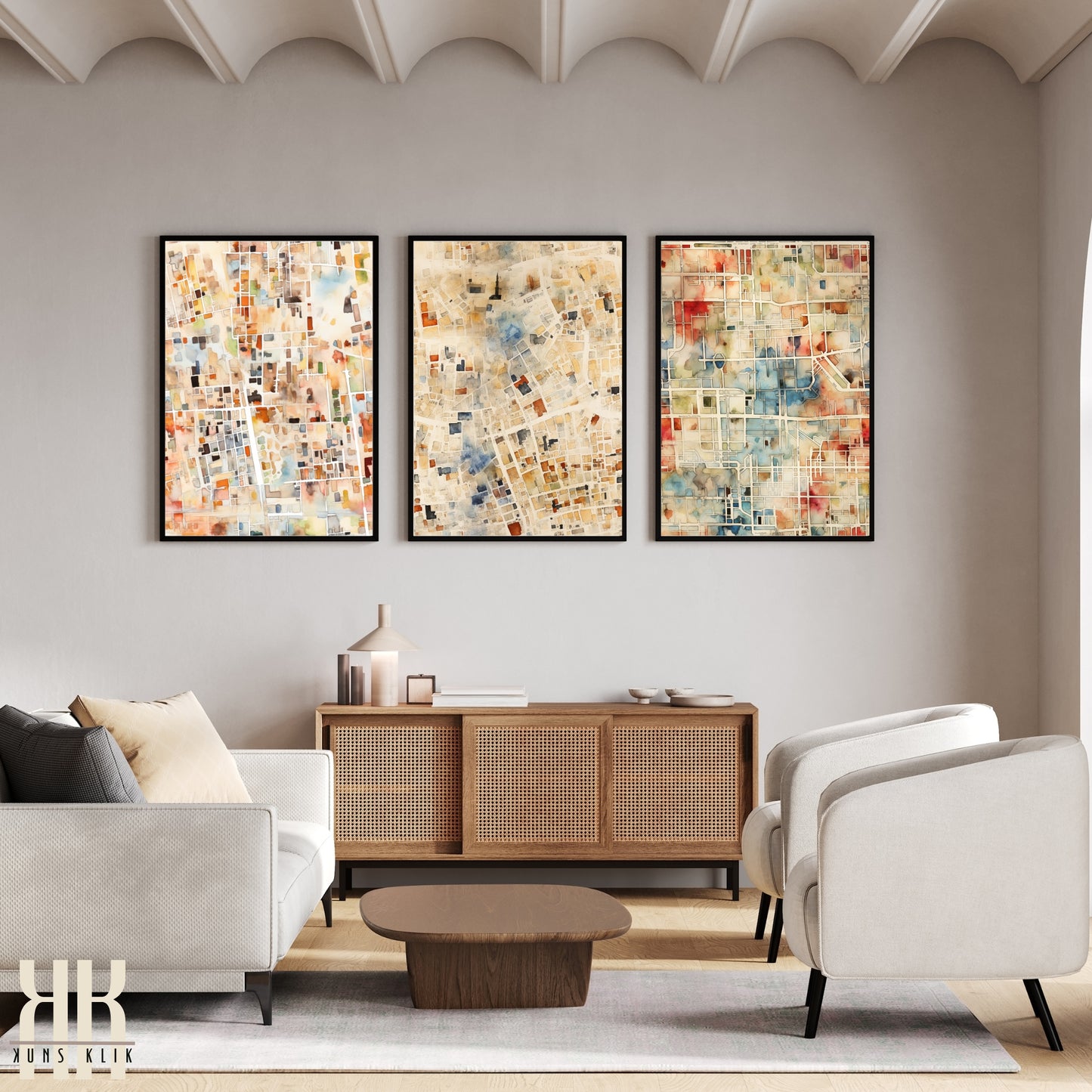 Abstract Cityscape Urban Map Art Print - 7