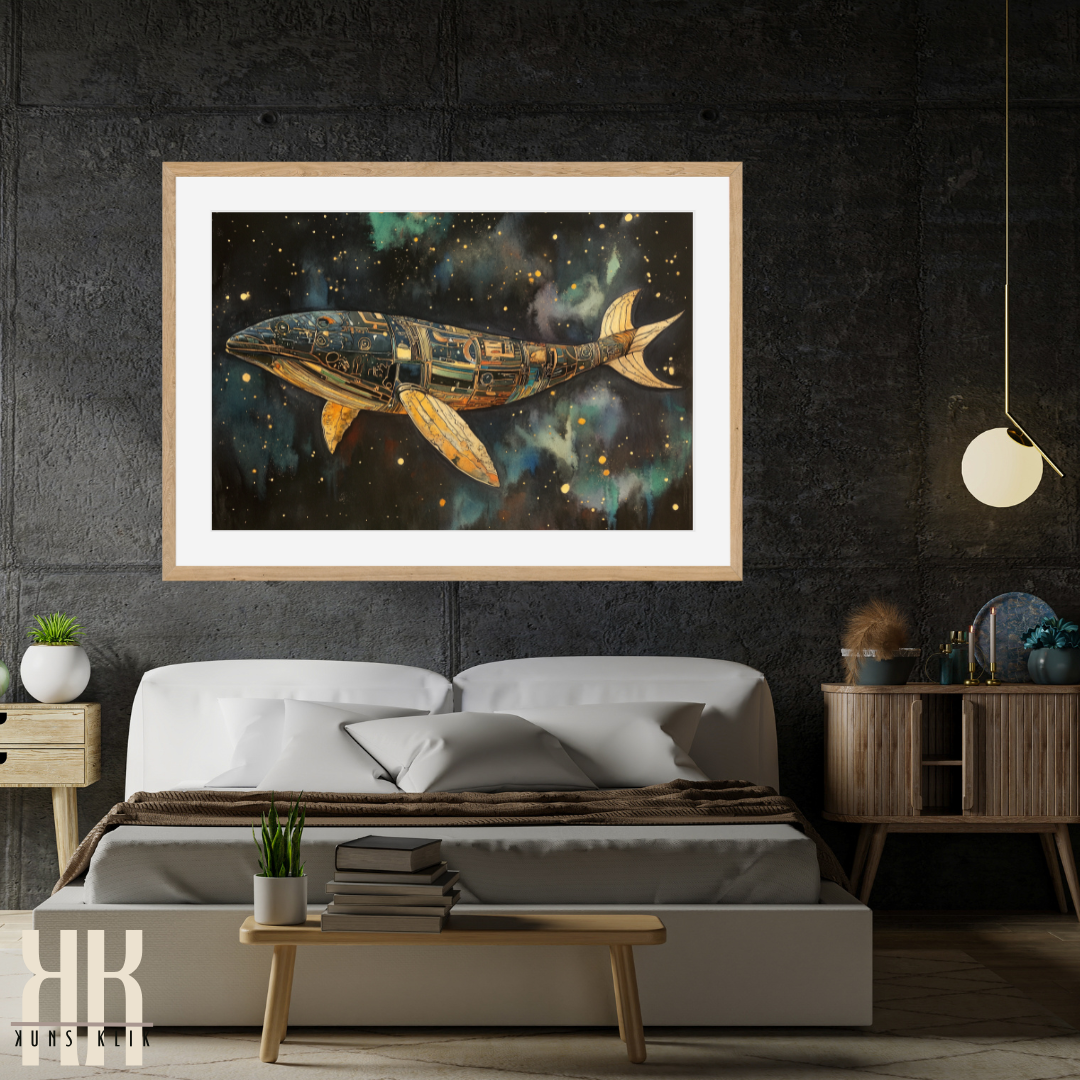 Surreal Whale in the Stars - Space and Ocean Fantasy Print