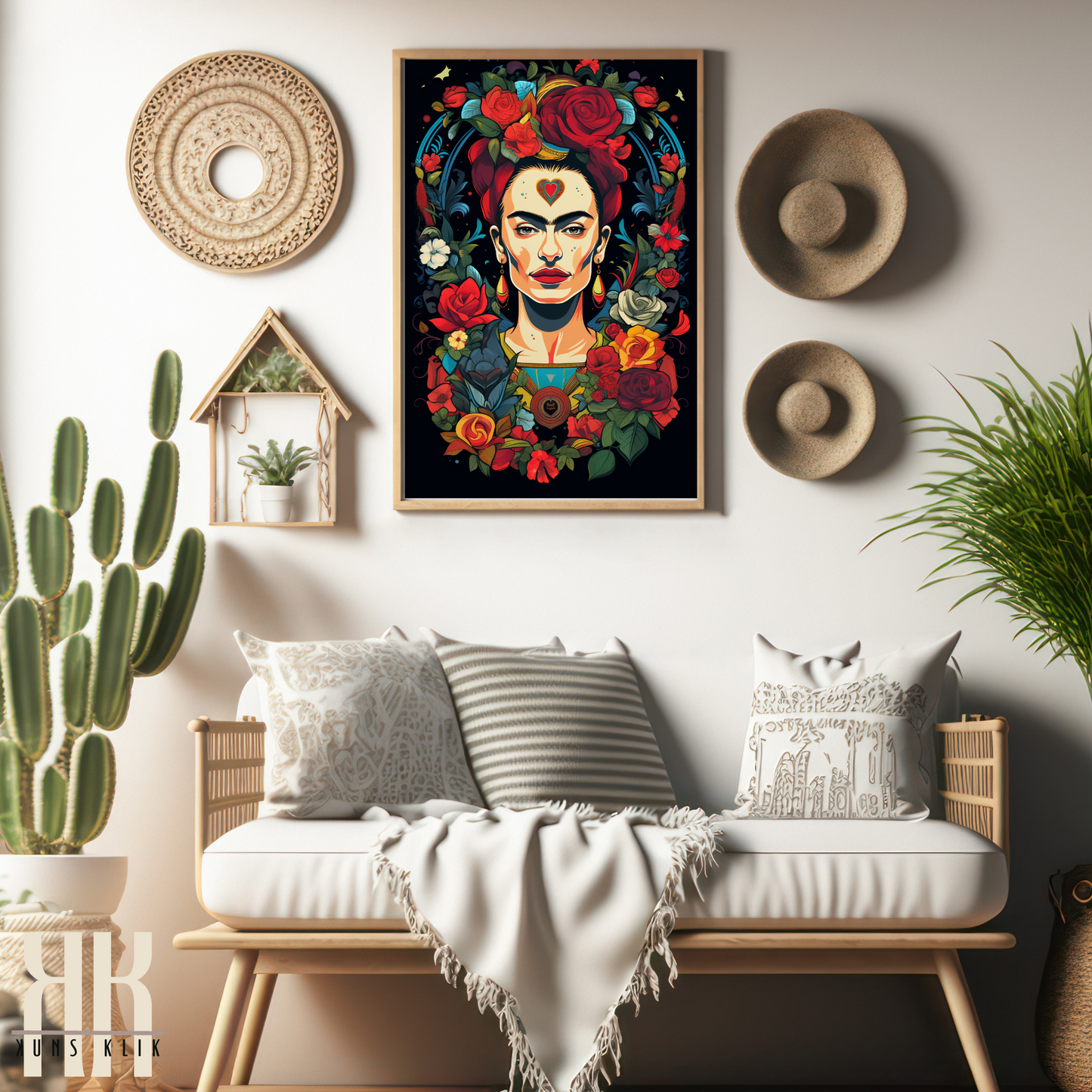 Frida Kahlo Bold Colourful Portrait Wall Art - 2