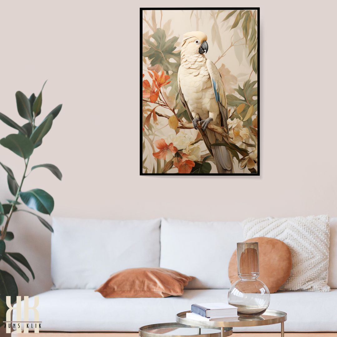 Parrot and Botanical Art Print