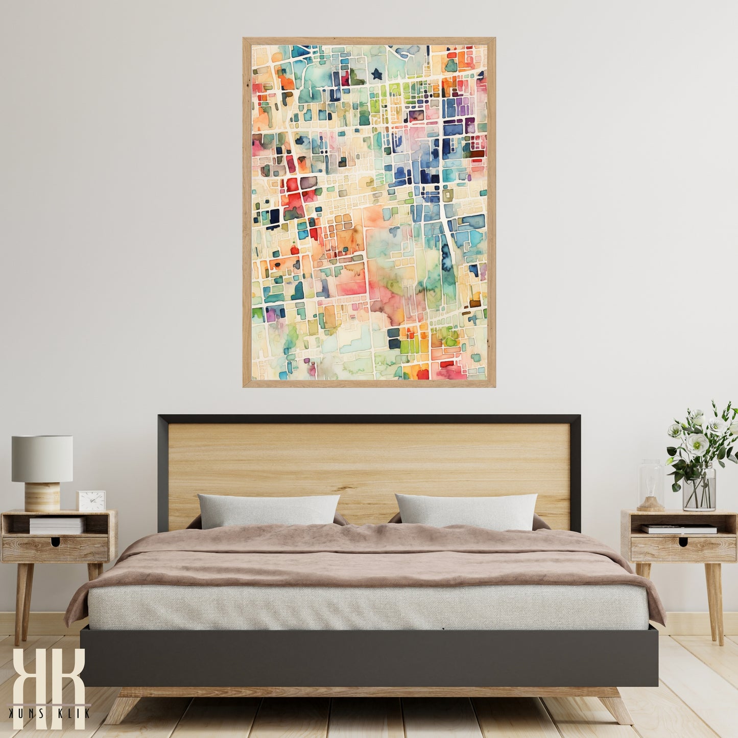 Abstract Cityscape Urban Map Art Print - 6