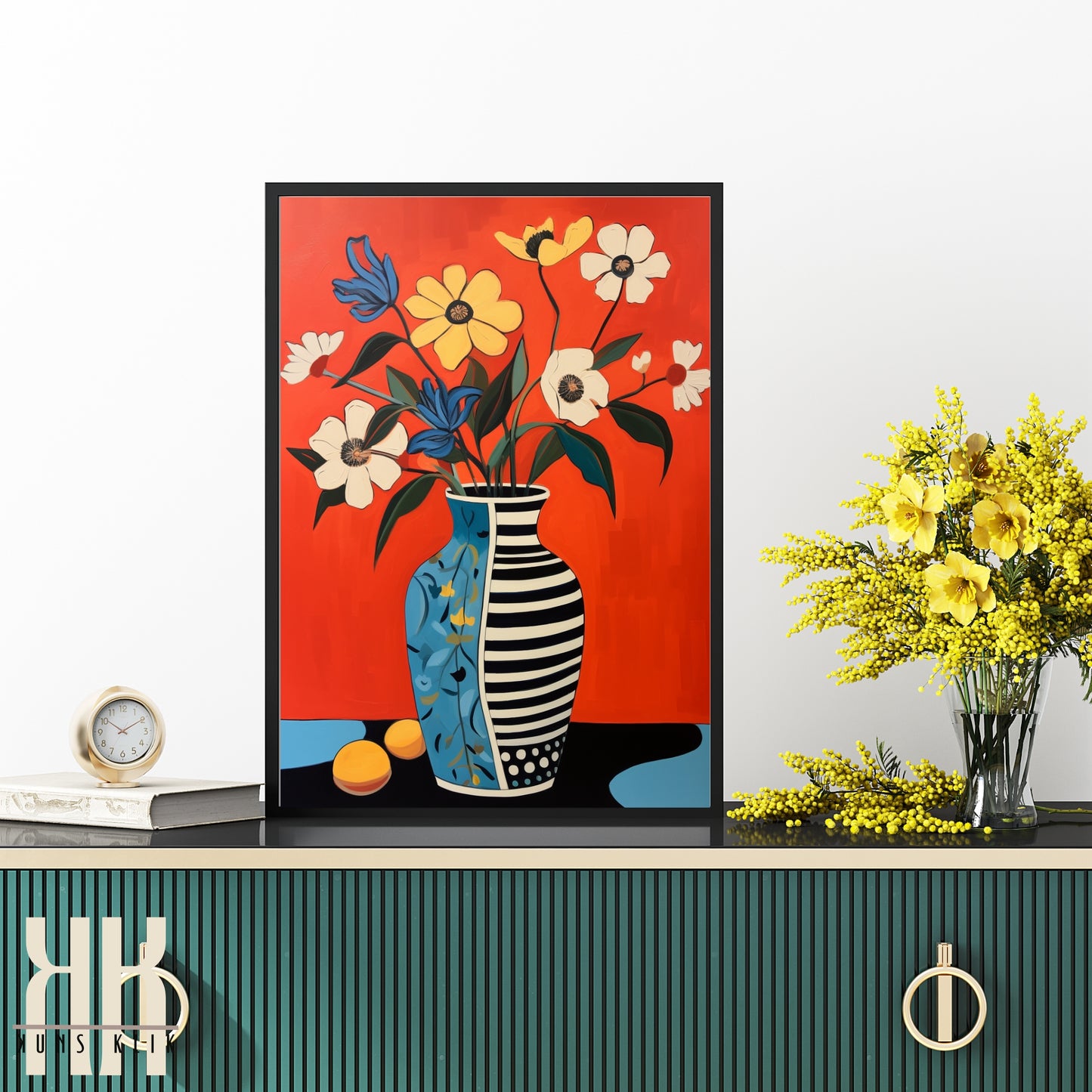 Vibrant Flower Bouquet Contemporary Wall Art - 11