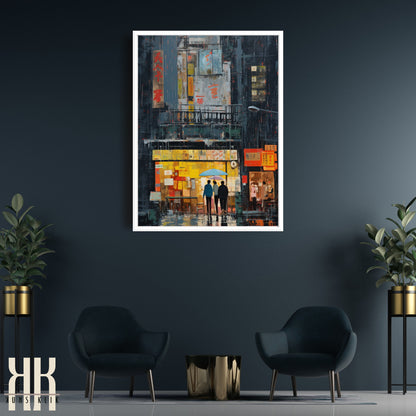 Romantic Couple Urban Cityscape Wall Art - 11