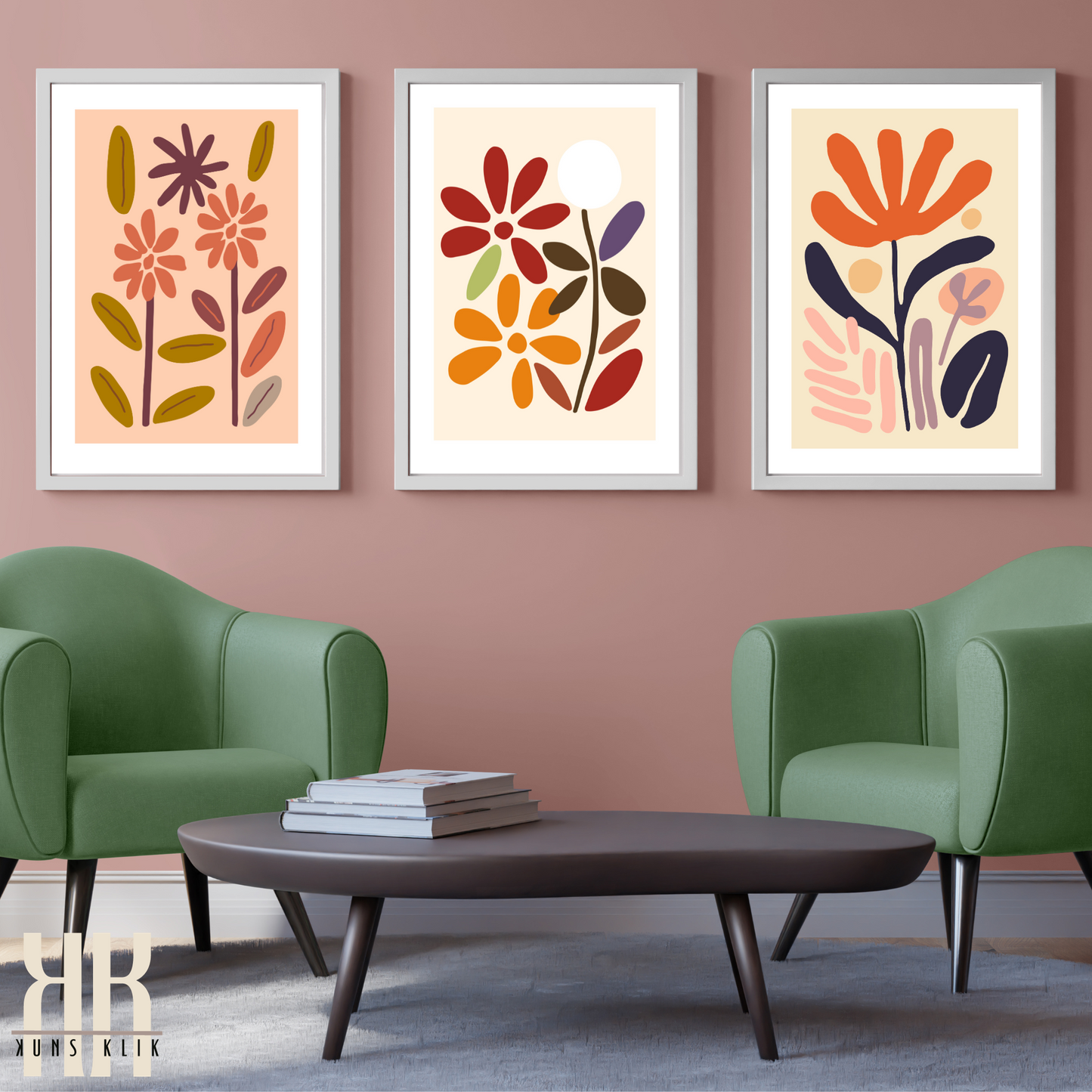 Contemporary Botanical Flat Floral Wall Art - 8