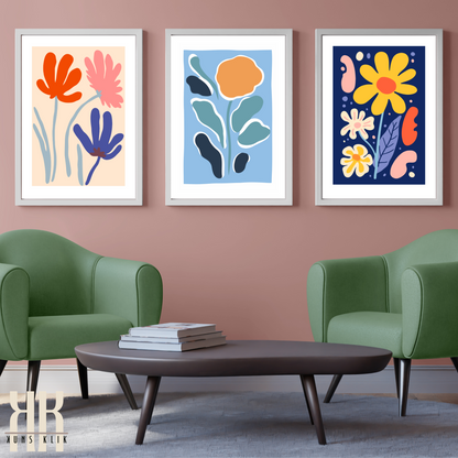 Contemporary Botanical Flat Floral Wall Art - 9