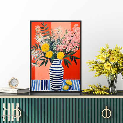 Vibrant Flower Bouquet Contemporary Wall Art - 6