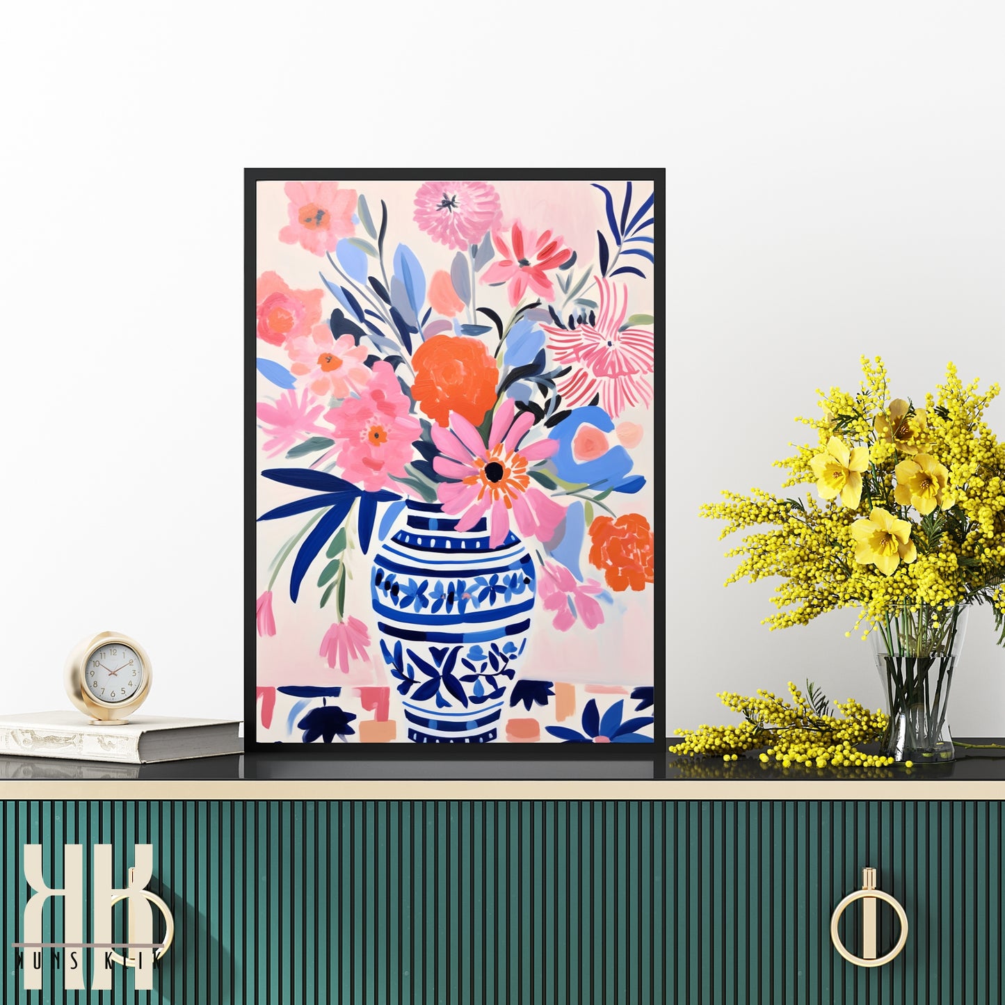 Vibrant Flower Bouquet Contemporary Wall Art - 3