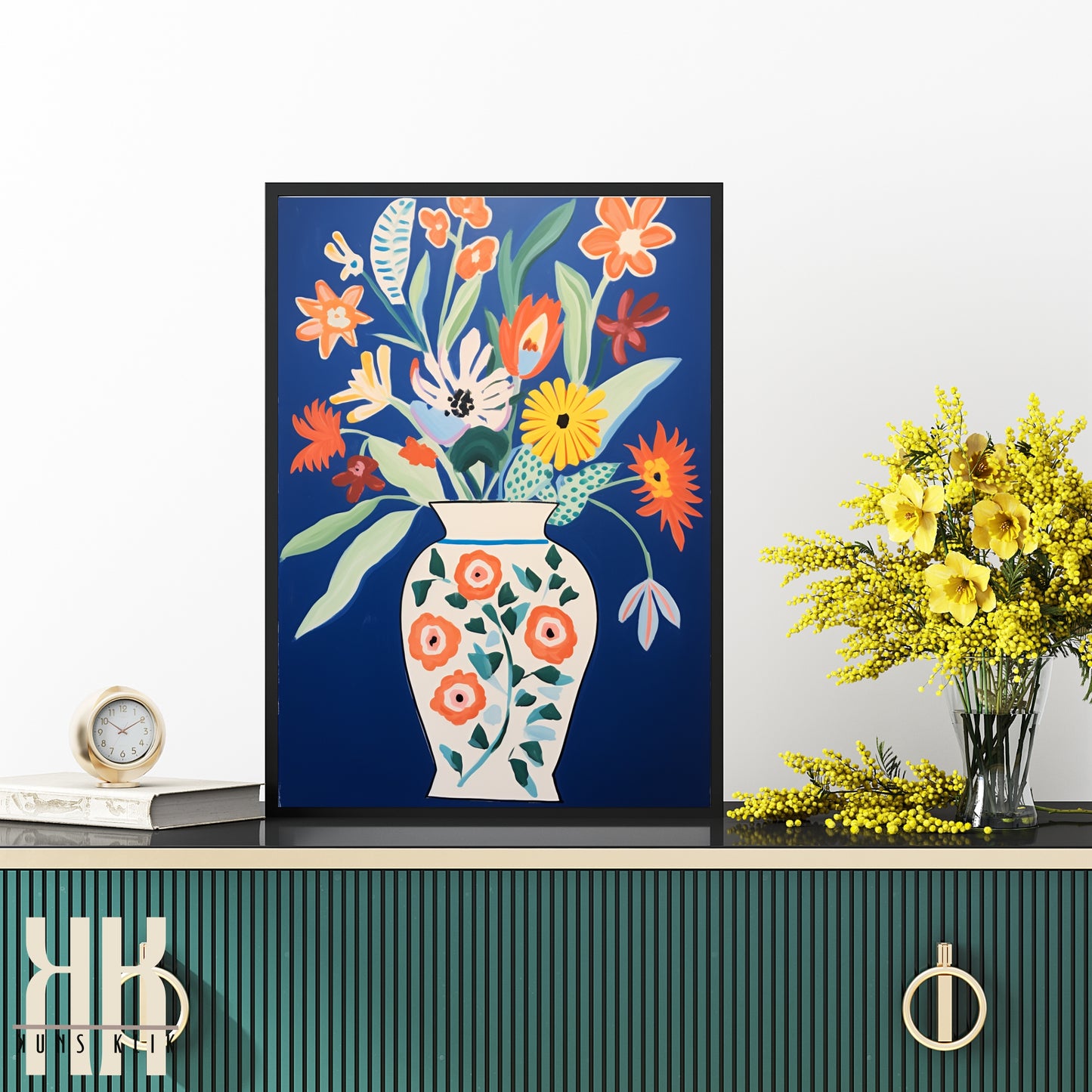 Vibrant Flower Bouquet Contemporary Wall Art - 5