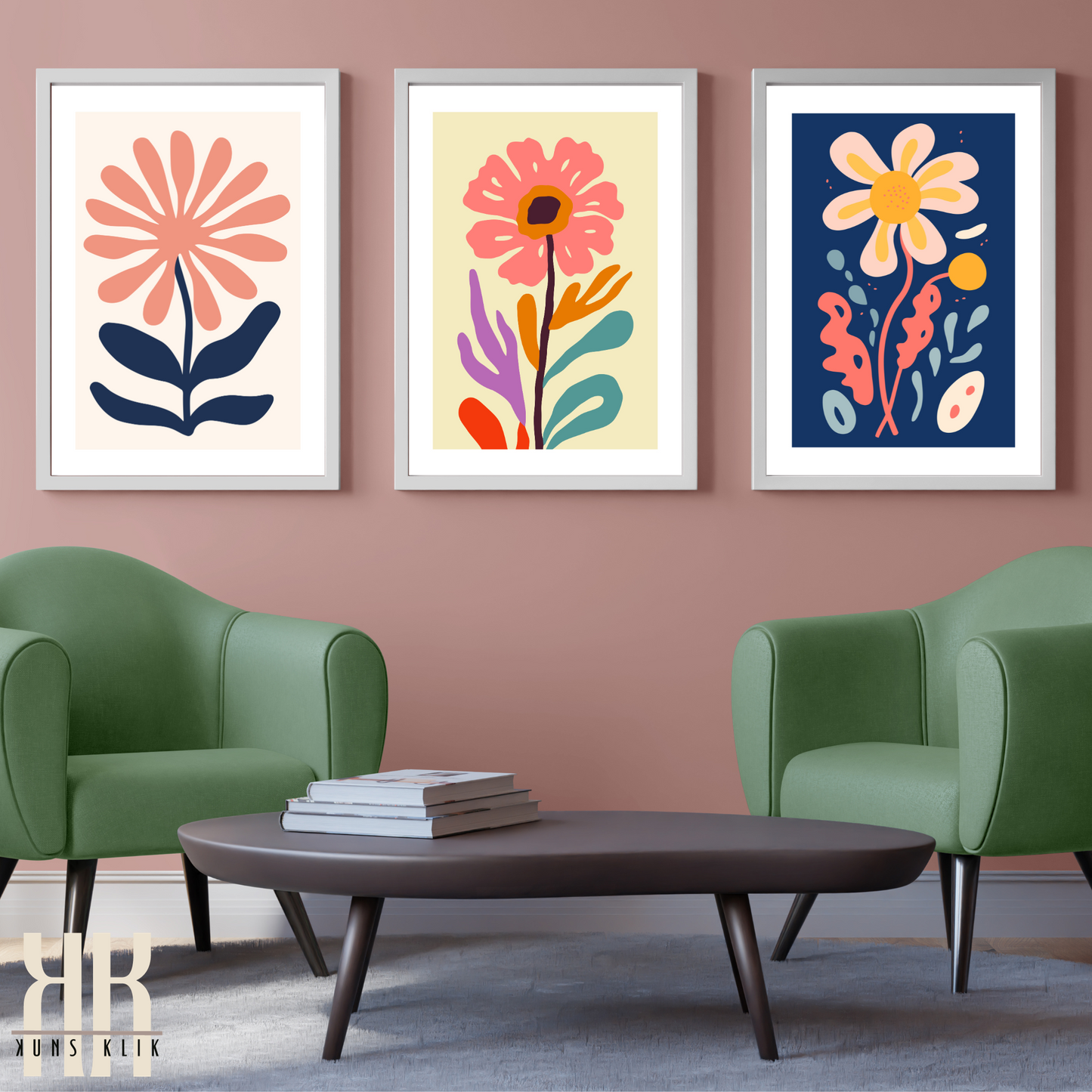 Contemporary Botanical Flat Floral Wall Art - 11