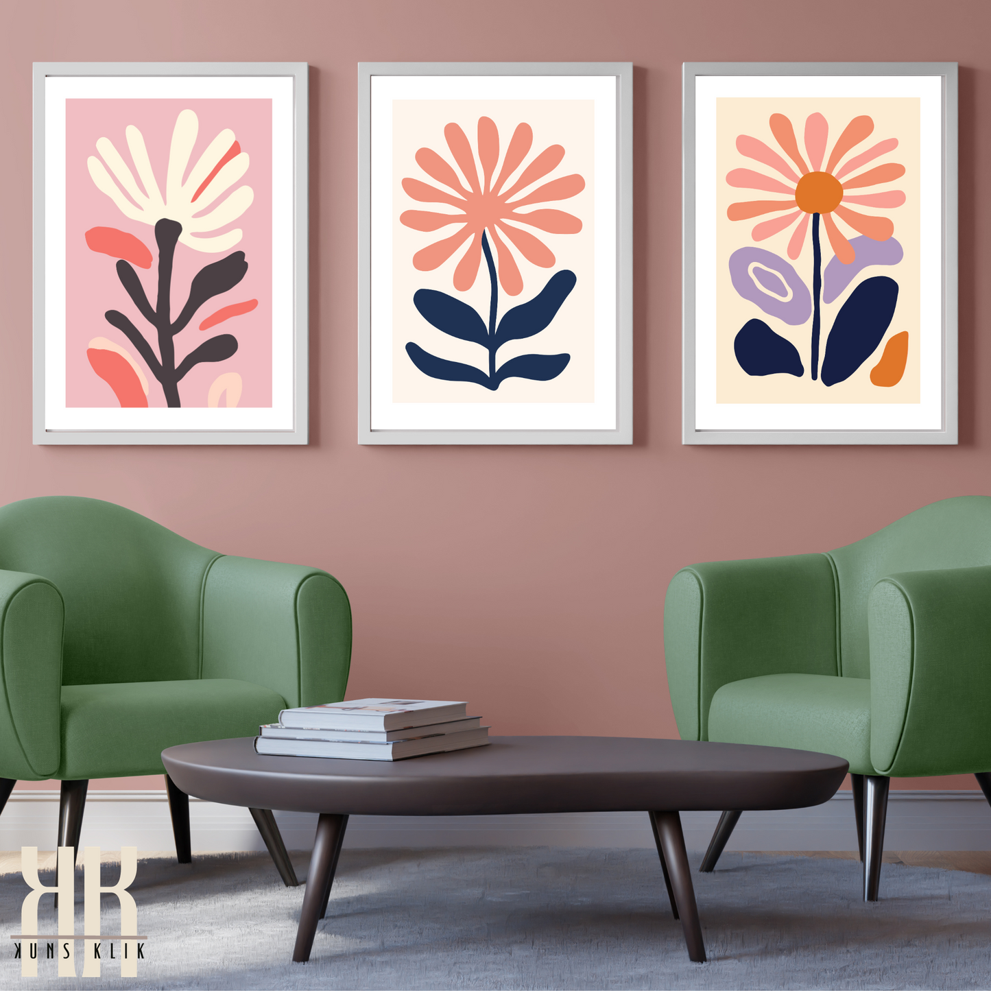 Contemporary Botanical Flat Floral Wall Art - 2