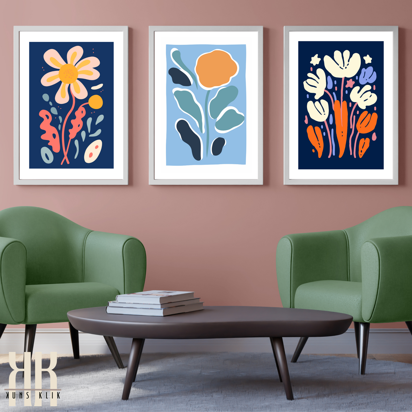 Contemporary Botanical Flat Floral Wall Art - 23