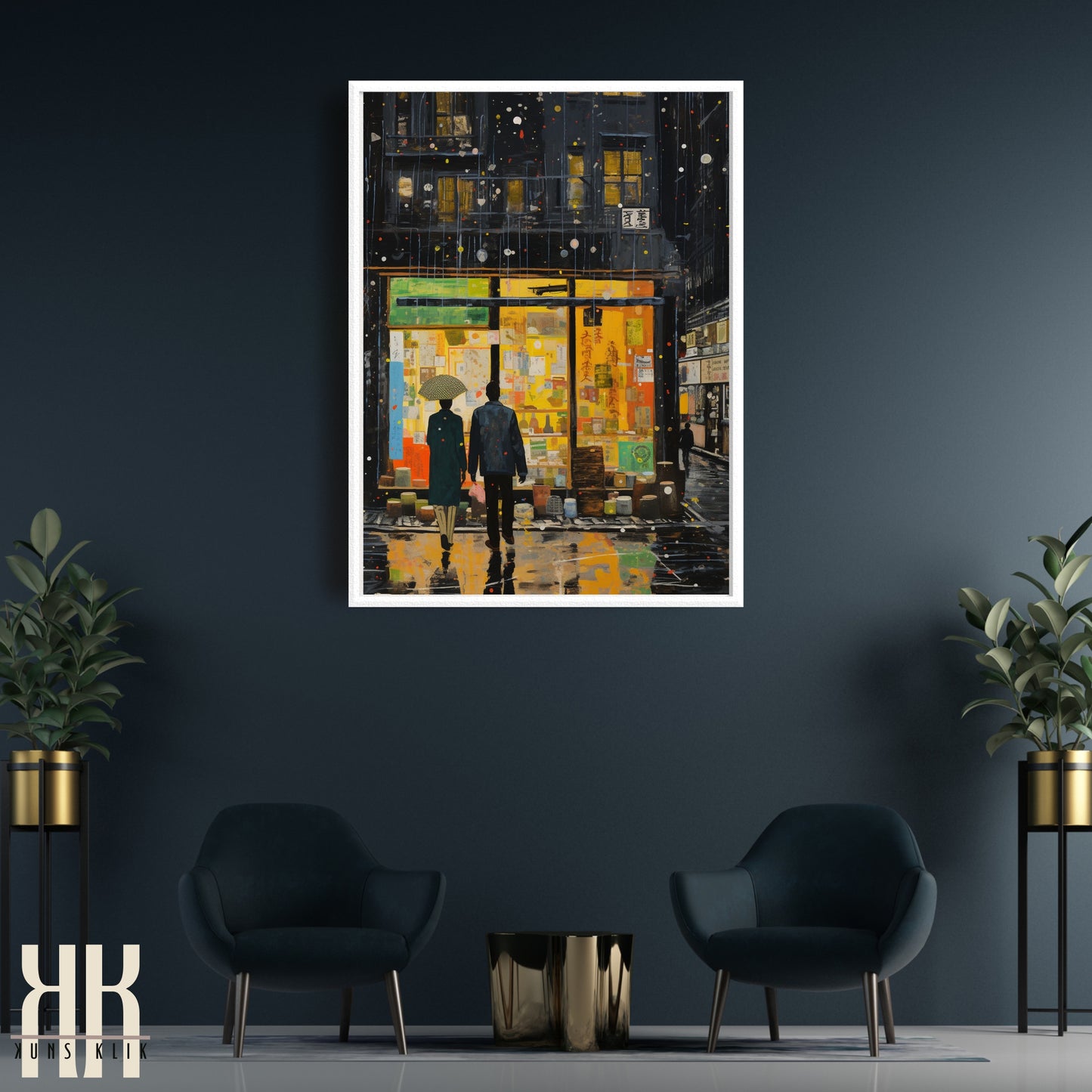 Romantic Couple Urban Cityscape Wall Art - 4