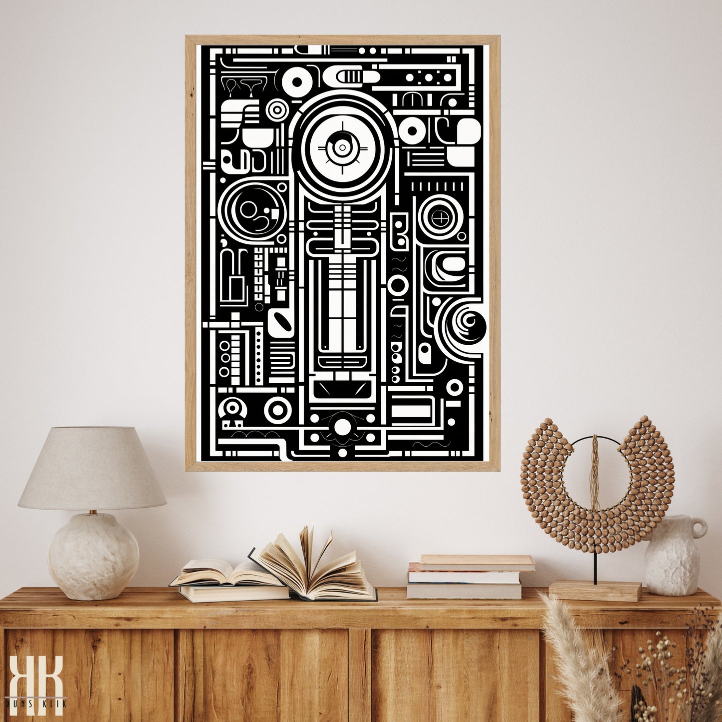 Modern Abstract Circuitry Pattern Art - 2