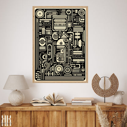 Modern Abstract Circuitry Pattern Art - 5