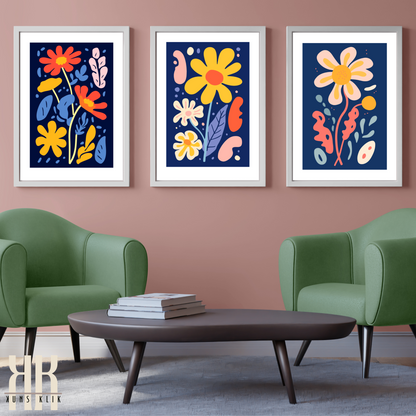 Contemporary Botanical Flat Floral Wall Art - 24