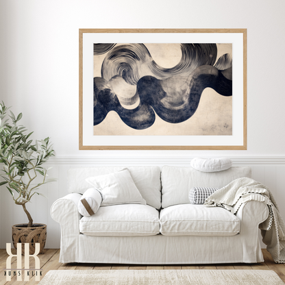 Organic Wave Pattern Wall Art – Modern Neutral Home Decor
