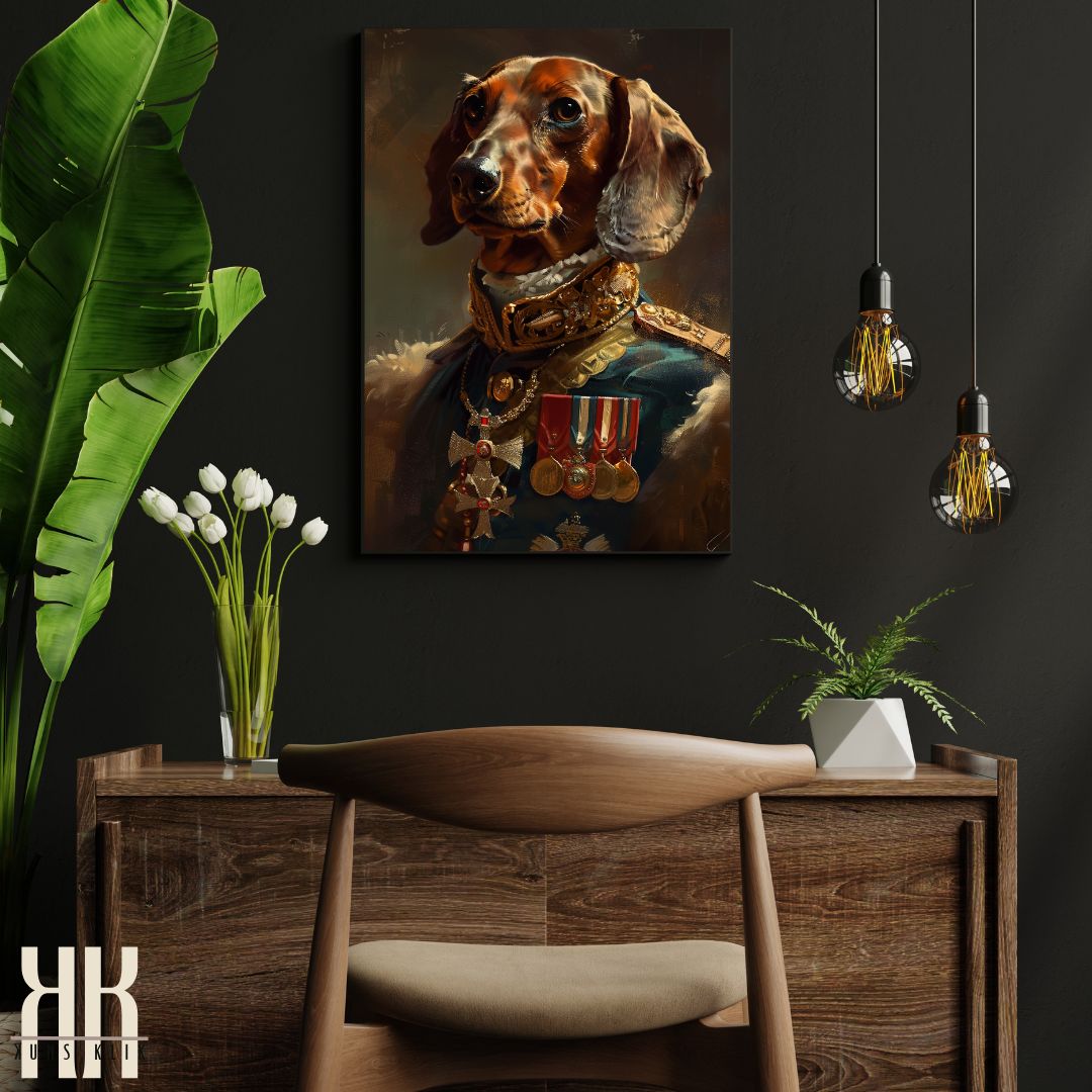 Dachshund Dog Royal Portrait Dressed as Royalty