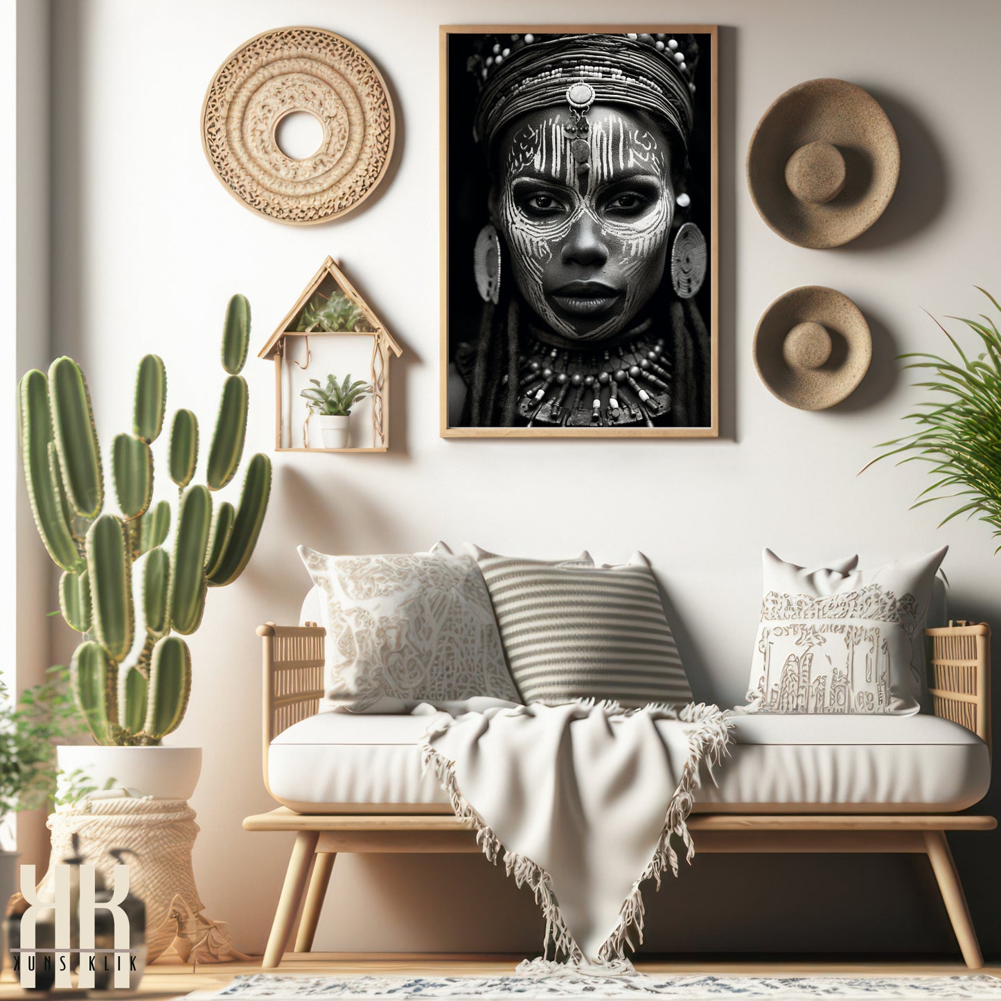 Tribal Woman Black and White Photography Print - 8