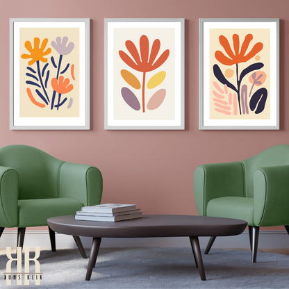 Contemporary Botanical Flat Floral Wall Art - 21