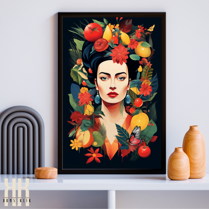 Frida Kahlo Bold Colourful Portrait Wall Art - 8