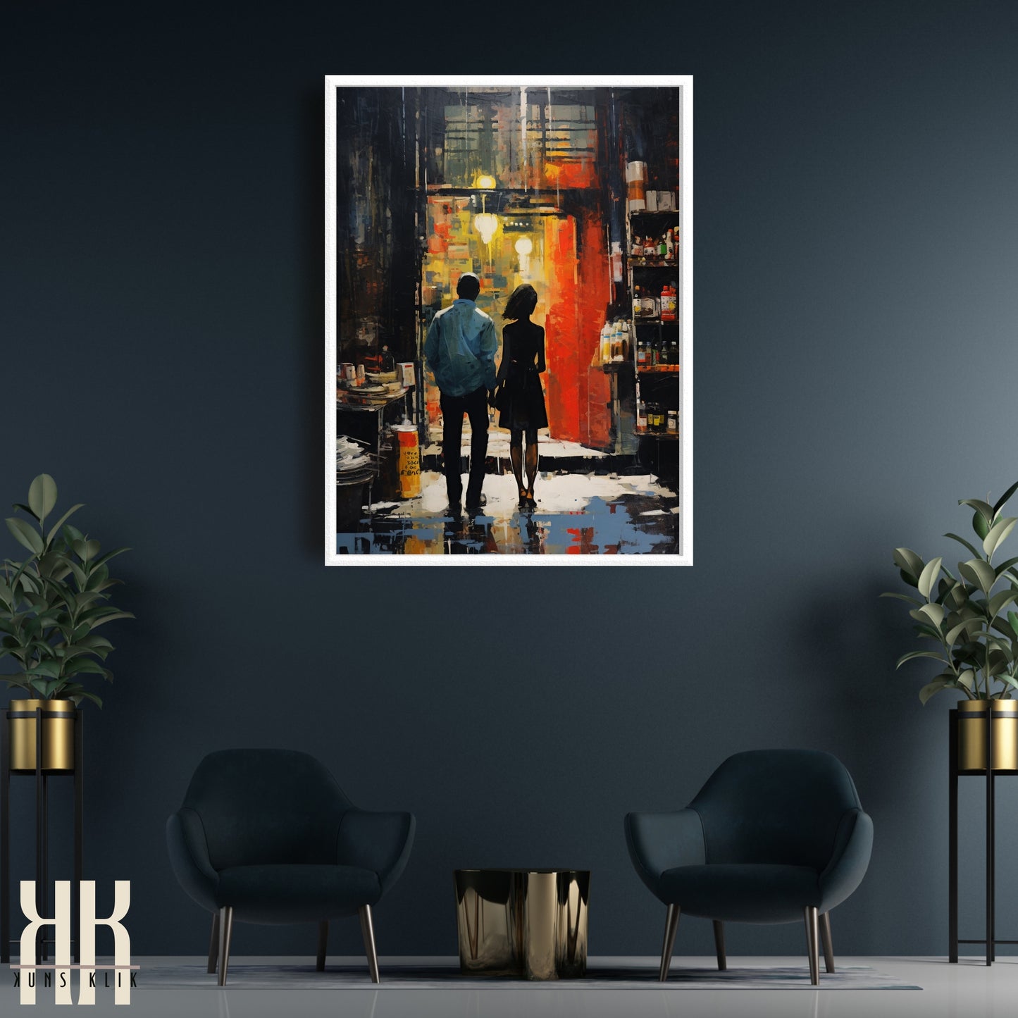 Romantic Couple Urban Cityscape Wall Art - 12